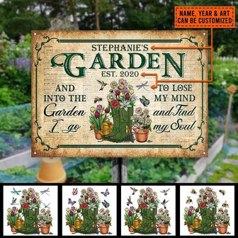 Metal Sign- Garden Dictionary Horizontal Rectangle Rectangle Metal Sign Custom Name Year Art - Thegiftio