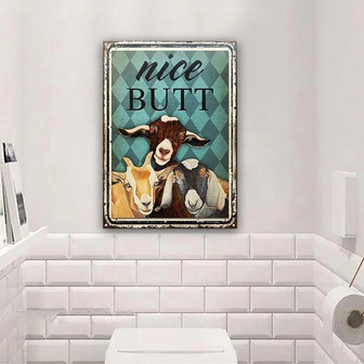 Metal Sign- Goat Mint Nice Butt Rhombus Background Rectangle Metal Sign - Thegiftio UK