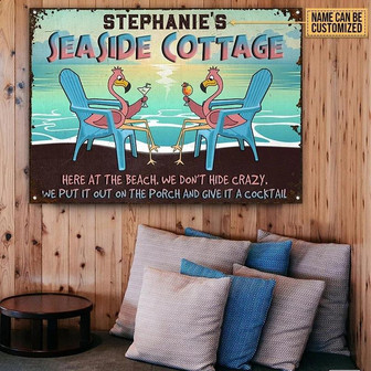 Metal Sign- Happy Moment Flamingo Give It Rectangle Metal Sign Custom Name - Thegiftio UK