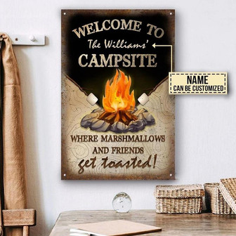 Metal Sign- Impressive Design Camping Get Toasted Rectangle Metal Sign Custom Name - Thegiftio UK