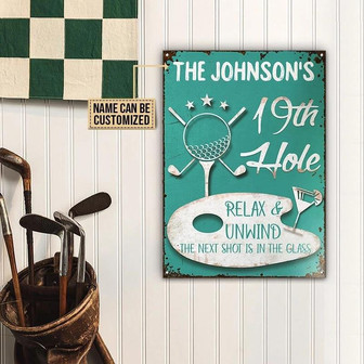 Metal Sign- Lovely Design Golf 19th Hole Relax Rectangle Metal Sign Custom Name - Thegiftio UK
