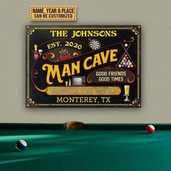 Metal Sign- Man Cave If Some Thing Here Offends Rectangle Metal Sign Custom Name Year Place - Thegiftio UK