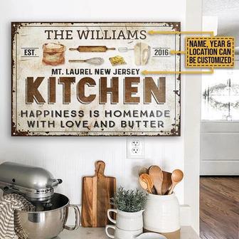 Metal Sign- Nice Design Baking Kitchen Happiness Rectangle Metal Sign Custom Name Year - Thegiftio UK