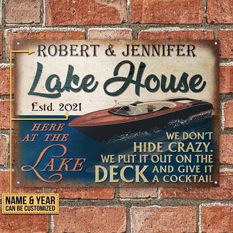Metal Sign- Nice Design Speed Boat Lake Don't Hide Crazy Rectangle Metal Sign Custom Name Year - Thegiftio UK