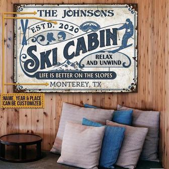 Metal Sign- Skiing Life Is Better On The Slopes Rectangle Metal Sign Custom Name Year Place - Thegiftio UK