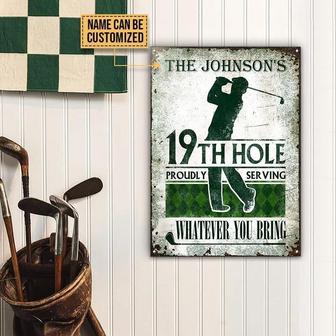 Metal Sign- Talented Player Golf Proudly Serving Rectangle Metal Sign Custom Name - Thegiftio UK