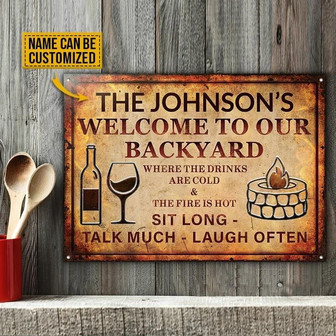 Metal Sign- Talk Much Laugh Often Custom Name Rectangle Metal Sign Beautiful Design - Thegiftio UK