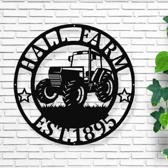 Metal Tractor Sign , Farm Sign, Metal Name Sign, Door Hanger, Housewarming Gift, Wedding Monogram - Thegiftio UK