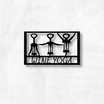 Metal Wine Yoga Sign Kitchen Decor Outdoor Sign Outdoor Decor Wall Art Metal Sign Farmhouse Decor Mothers Day Gift Birthday Gift - Thegiftio