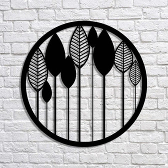 Minimal Leaves Metal Wall Art, Interior Decoration - Thegiftio UK