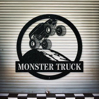 Monster Truck Sign Metal Monster Truck Name Sign Monster Truck Wall Art Kids Name Sign Custom Metal Sign Truck Room Sign - Thegiftio UK