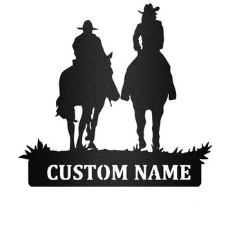 Mother And Kids Riding Horse Metal Wall Art Farmhouse Decor - Thegiftio
