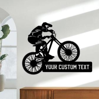 MTB Mountain Bike Metal Wall Art, Mountain Biker Sign, Custom MTB Decoration For House, Office, Dirt Bike Rider Decor, Dad Gift, Biker Gift - Thegiftio UK