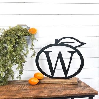 Orange Initial Metal Art Citrus Metal Sign Orange Home Decor Farmhouse Citrus Grove Sign Grove Decor - Thegiftio UK