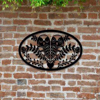 Owl Decor Farmhouse Decor Owl Wall Hanging Owl And Flower Decor Owl Wall Art Metal Wall Decor Living Room Wall Decor Metal Owl Sign - Thegiftio UK