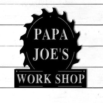 Papa's Work Shop Saw Blade Sign Gift For Father's Day - Thegiftio UK