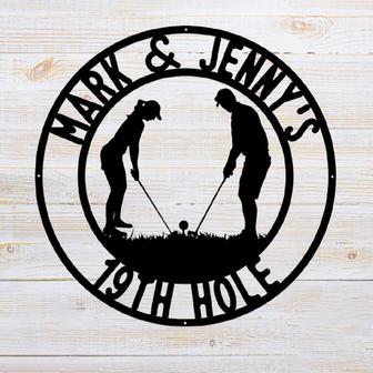 Personalized 19th Hole Sign Custom Golf Metal Name Sign Funny Man Cave Sign for Golfers Custom Metal Golf Wall Art Decorative Home Decor - Thegiftio UK