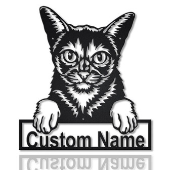Personalized Abyssinian Cat Metal Sign Art, Custom Abyssinian Cat Metal Sign - Thegiftio
