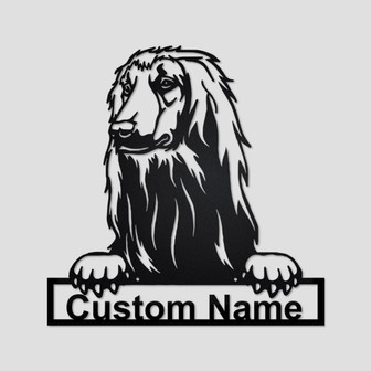 Personalized Afghan Hound Cut Metal Sign, Dog Lover Metal Wall Art, Laser Cut Metal Signs Afghan Hound Dog - Thegiftio UK