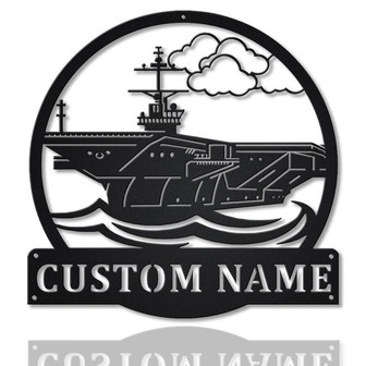 Personalized Aircraft Carrier Navy Metal Sign Art | Custom Aircraft Carrier Metal Sign | Navy Gift | Decor Decoration | Birthday Gift - Thegiftio UK