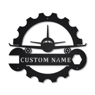 Personalized Aircraft Mechanic Metal Sign Art | Custom Aircraft Mechanic Metal Sign | Aircraft Mechanic Gifts - Thegiftio UK