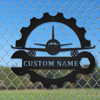 Personalized Aircraft Mechanic Monogram Metal Sign | Custom Aircraft Mechanic Metal Sign | Hobbies Gifts | Birthday Gift - Thegiftio UK