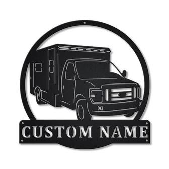 Personalized Ambulance Driver Metal Sign Art | Custom Ambulance Driver Monogram Metal Sign | Driver Gifts - Thegiftio UK