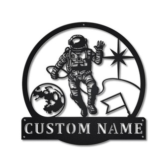 Personalized Astronaut Monogram Metal Sign Art , Custom Astronaut Metal Sign, Astronaut Lover Sign Decoration For Living Room - Thegiftio UK