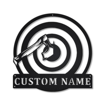 Personalized Axe Throwing Monogram Metal Sign | Custom Axe Throwing Metal Sign | Birthday Gift | Axe Throwing Gift - Thegiftio UK