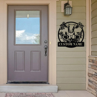 Personalized Baby Cow Farm Sign | Metal Gate Sign | Farm Entrance Sign | Metal Farmhouse | Cow Farm Sign - Thegiftio UK