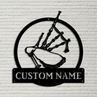 Personalized Bagpipes Music Monogram Metal Sign Art Custom Bagpipes Music Monogram Metal Sign Bagpipes Gifts Musical Instrument - Thegiftio