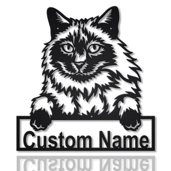Personalized Balinese Cat Metal Sign Art, Custom Balinese Cat Metal Sign - Thegiftio UK