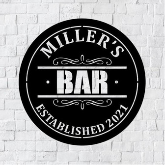 Personalized Bar Metal Art Sign, Light up Bar Metal Sign, Metal Bar Wall Art - Thegiftio UK