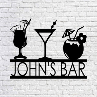 Personalized Bar Theme Sign, Custom Bar Theme Sign, Drink Sign, Metal Family Name Sign For Bar, Beer Lover Gift - Thegiftio