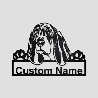 Personalized Basset Hound Dog Cut Metal Sign, Dog Lover Metal Wall Art, Laser Cut Metal Signs Basset Hound Dog - Thegiftio UK