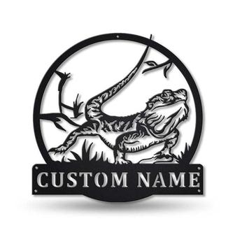 Personalized Bearded Dragon Metal Sign Art | Custom Bearded Dragon Metal Sign | Bearded Dragon Gifts Funny | Hobbie Gift | Animal Custom - Thegiftio UK