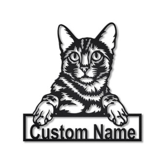 Personalized Bengal Cat Metal Sign Art Custom Bengal Cat Metal Sign - Thegiftio UK