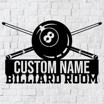 Personalized Billiards Metal Art Sign, Custom Billiards Sign - Thegiftio UK