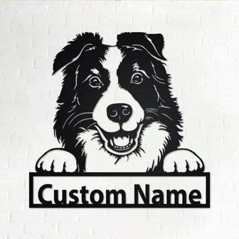 Personalized Border Collie Cut Metal Sign, Dog Lover Metal Wall Art, Laser Cut Metal Signs Border Collie - Thegiftio UK