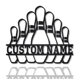 Personalized Bowling Pin Metal Sign | Custom Bowling Metal Sign | Sport Gifts | Birthday Gift | Bowling Sign - Thegiftio