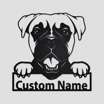 Personalized Boxer Dog Metal Sign Dog Lover Metal Wall Art, Laser Cut Metal Signs Boxer Dog - Thegiftio UK