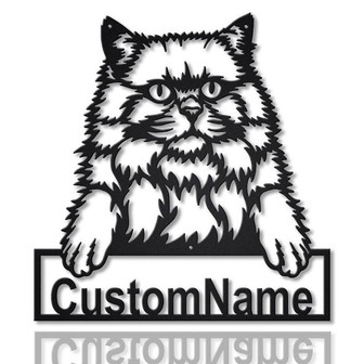 Personalized British Longhair Cat Metal Sign Art, Custom British Longhair Cat Metal Sign - Thegiftio UK
