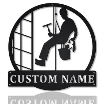 Personalized Building Cleaner Monogram Metal Sign Art , Custom Building Cleaner Metal Sign - Thegiftio UK