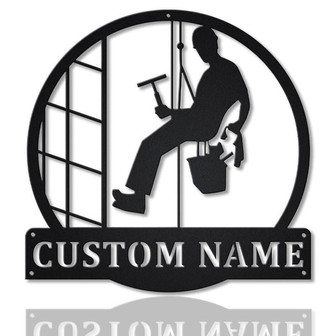 Personalized Building Cleaner Monogram Metal Sign Art , Custom Building Cleaner Metal Sign - Thegiftio UK
