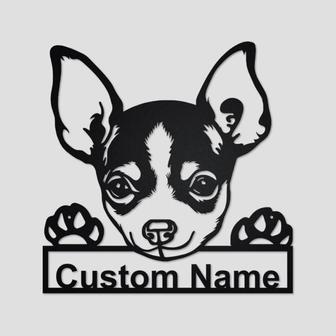 Personalized Chihuahua Dog Cut Metal Sign for Dog Lover, Metal Cut Out Signs Chichiahua Dog, Laser Cut Metal Signs - Thegiftio UK