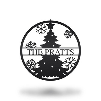 Personalized Christmas Tree Metal Sign, Christmas Gift, Housewarming Gift - Thegiftio UK