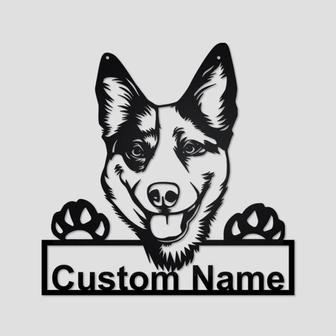 Personalized Custom Australian Cattle Dog Cut Metal Sign, Dog Lover Custom Name Metal Wall Art, Laser Cut Metal Signs - Thegiftio UK