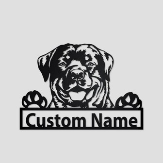 Personalized Custom Rottweiler Metal Sign for Dog Lover Custom Name Metal Wall Art - Thegiftio UK