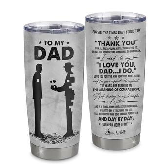 Personalized To My Dad From Son Stainless Steel Tumbler Cup Thank You Father And Son Dad Fathers Day Birthday Christmas Travel Mug - Thegiftio UK