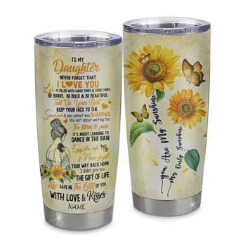 Personalized To My Daughter From Mom Mother Stainless Steel Tumbler Cup Never Forget I Love You Sunflower Daughter Birthday Graduation Christmas Travel Mug - Thegiftio UK